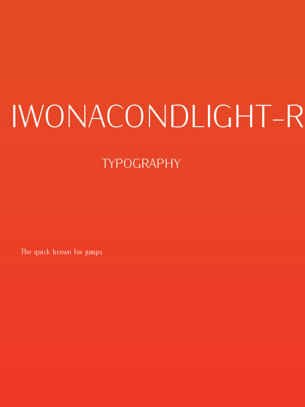 IwonaCondLight-Regular Poster