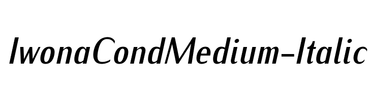 IwonaCondMedium-Italic Font