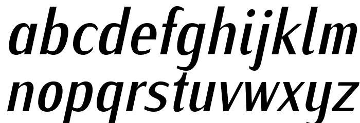IwonaCondMedium-Italic Font LOWERCASE