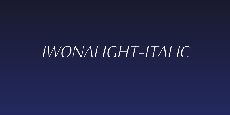 IwonaLight-Italic Social Header