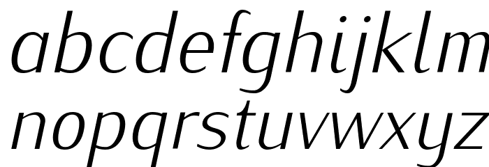IwonaLight-Italic Font LOWERCASE