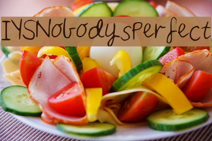 IYSNobodysPerfect Font examples