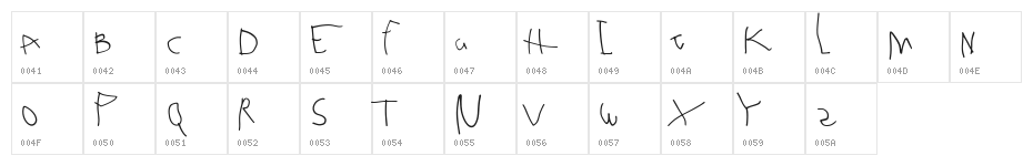 IZZY LEO Regular Character Map