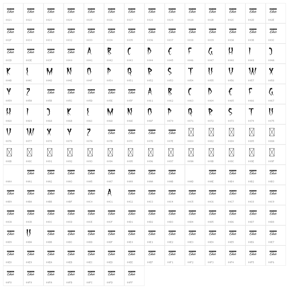 IzrailDemo Character Map