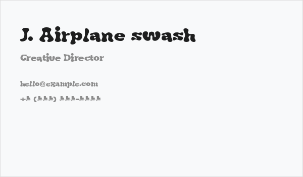 J. Airplane swash Business Card