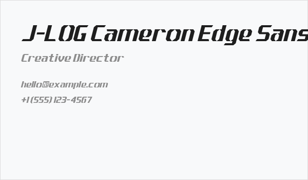 J-LOG Cameron Edge Sans Normal Italic Business Card