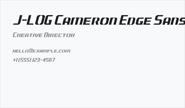 J-LOG Cameron Edge Sans Small Caps Italic Business Card