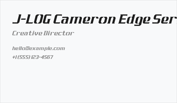 J-LOG Cameron Edge Serif Normal Italic Business Card