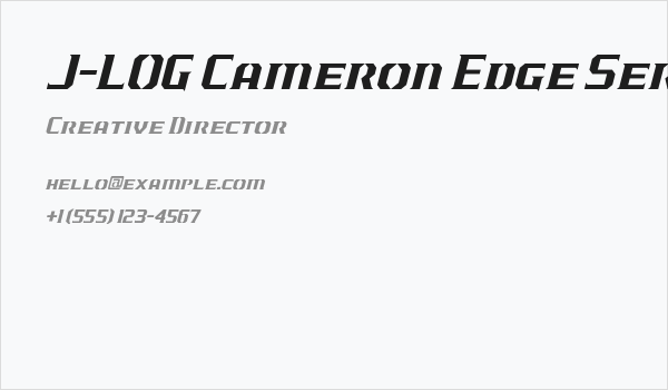 J-LOG Cameron Edge Serif Small Caps Italic Business Card