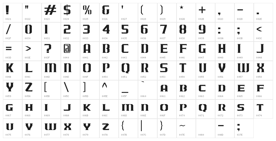 J-LOG Cameron Edge Small Caps Character Map