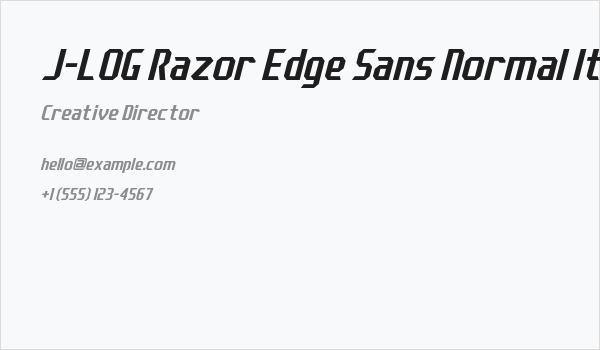 J-LOG Razor Edge Sans Normal Italic Business Card