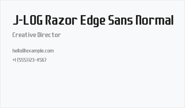 J-LOG Razor Edge Sans Normal Business Card
