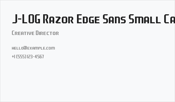 J-LOG Razor Edge Sans Small Caps Business Card