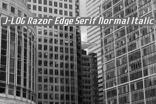 J-LOG Razor Edge Serif Normal Italic フォント examples