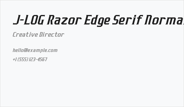J-LOG Razor Edge Serif Normal Italic Business Card