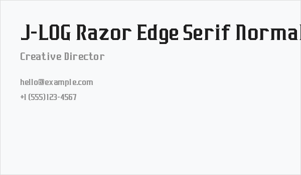 J-LOG Razor Edge Serif Normal Business Card