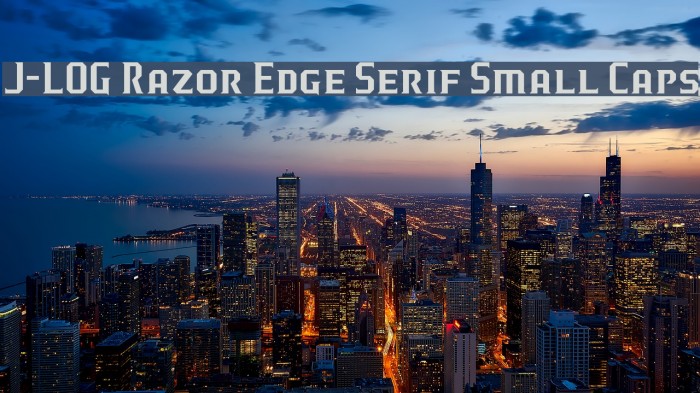 J-LOG Razor Edge Serif Small Caps Schriftart examples