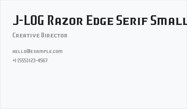 J-LOG Razor Edge Serif Small Caps Business Card