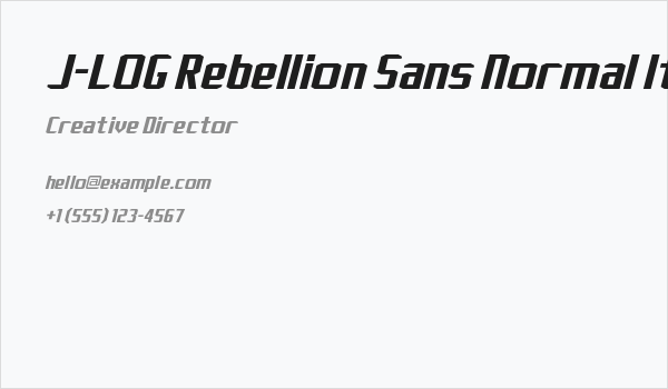 J-LOG Rebellion Sans Normal Italic Business Card