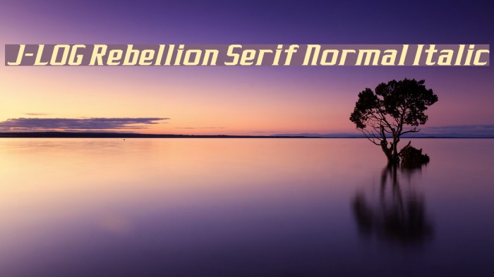 J-LOG Rebellion Serif Normal Italic Font examples