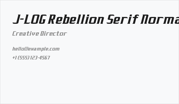 J-LOG Rebellion Serif Normal Italic Business Card
