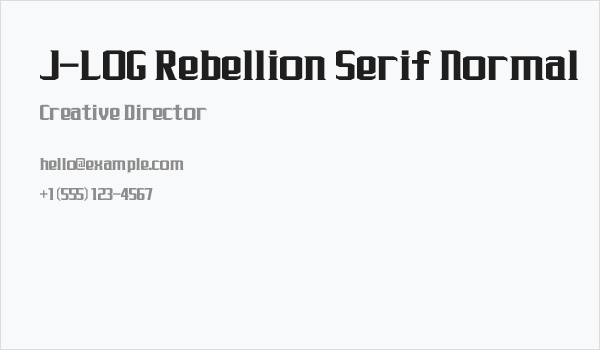 J-LOG Rebellion Serif Normal Business Card