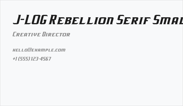 J-LOG Rebellion Serif Small Caps Italic Business Card