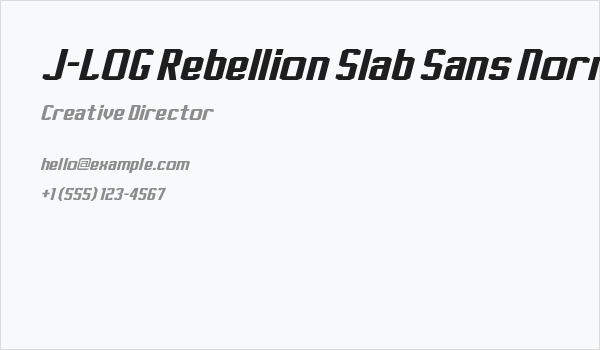 J-LOG Rebellion Slab Sans Normal Italic Business Card