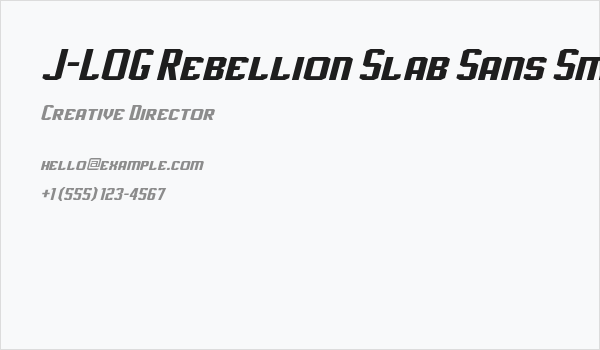 J-LOG Rebellion Slab Sans Small Caps Italic Business Card