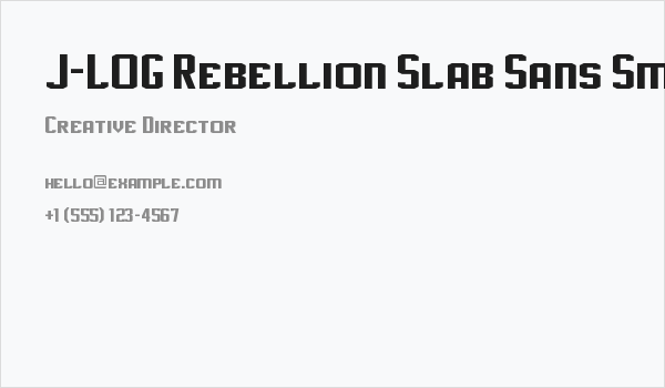 J-LOG Rebellion Slab Sans Small Caps Business Card