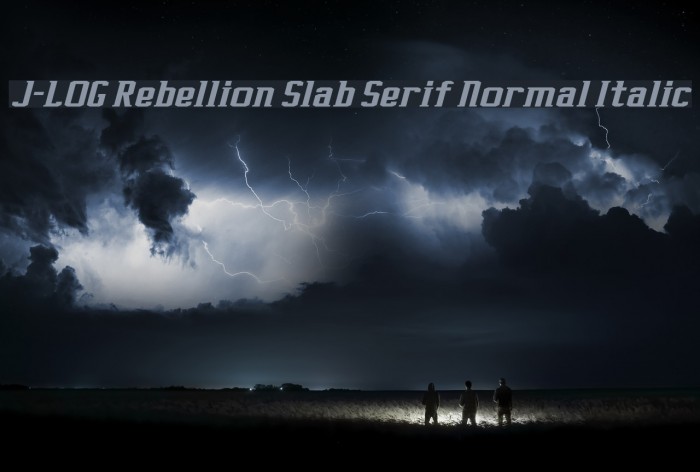 J-LOG Rebellion Slab Serif Normal Italic Font examples