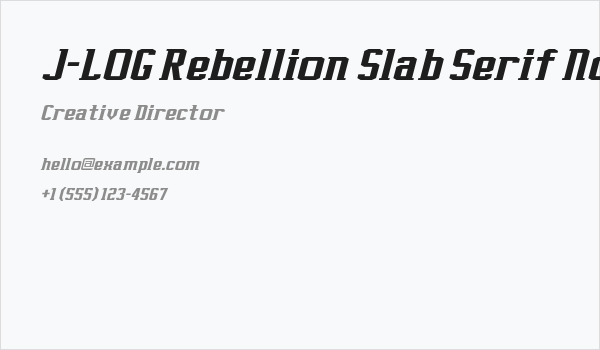 J-LOG Rebellion Slab Serif Normal Italic Business Card