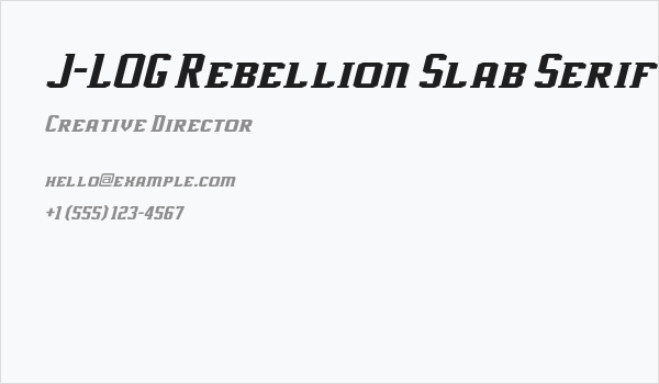 J-LOG Rebellion Slab Serif Small Caps Italic Business Card