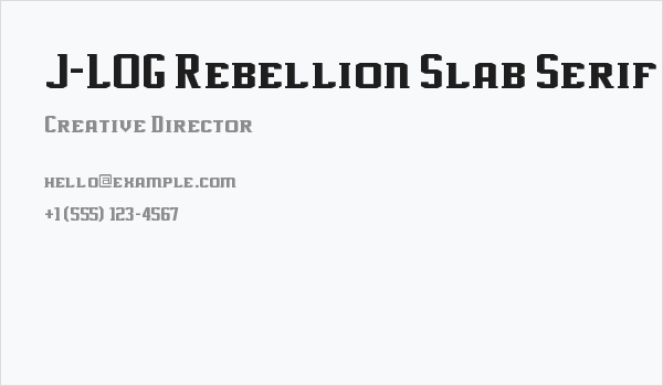 J-LOG Rebellion Slab Serif Small Caps Business Card