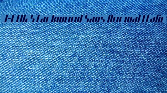 J-LOG Starkwood Sans Normal Italic Font examples