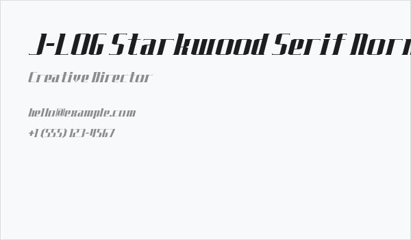 J-LOG Starkwood Serif Normal Italic Business Card