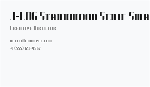 J-LOG Starkwood Serif Small Caps Business Card