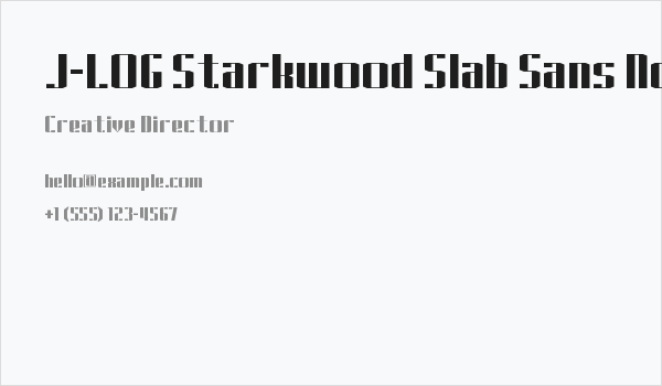 J-LOG Starkwood Slab Sans Normal Business Card