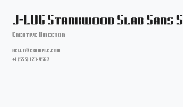 J-LOG Starkwood Slab Sans Small Caps Business Card