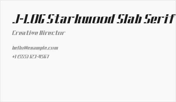 J-LOG Starkwood Slab Serif Normal Italic Business Card