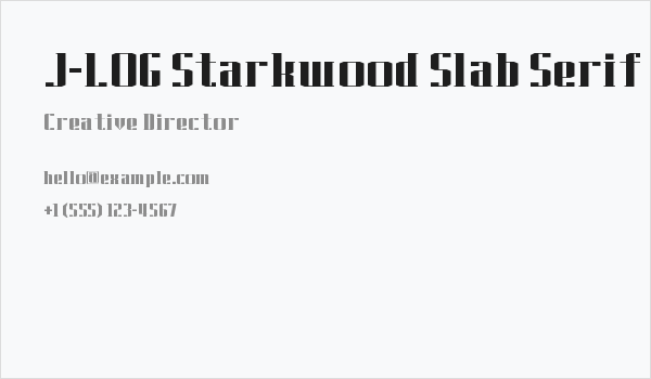 J-LOG Starkwood Slab Serif Normal Business Card