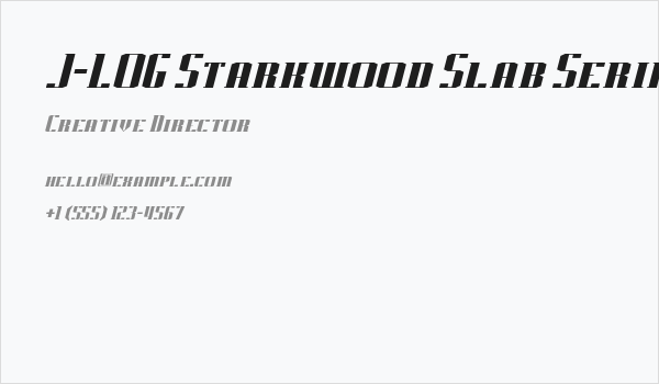 J-LOG Starkwood Slab Serif Small Caps Italic Business Card