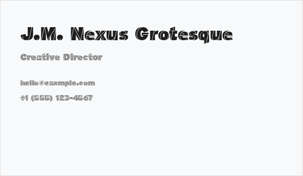 J.M. Nexus Grotesque Business Card