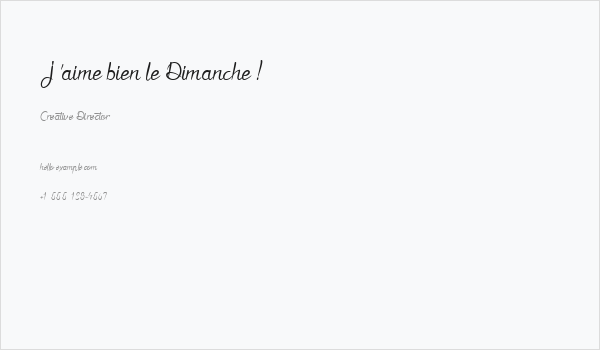 J'aime bien le Dimanche ! Business Card