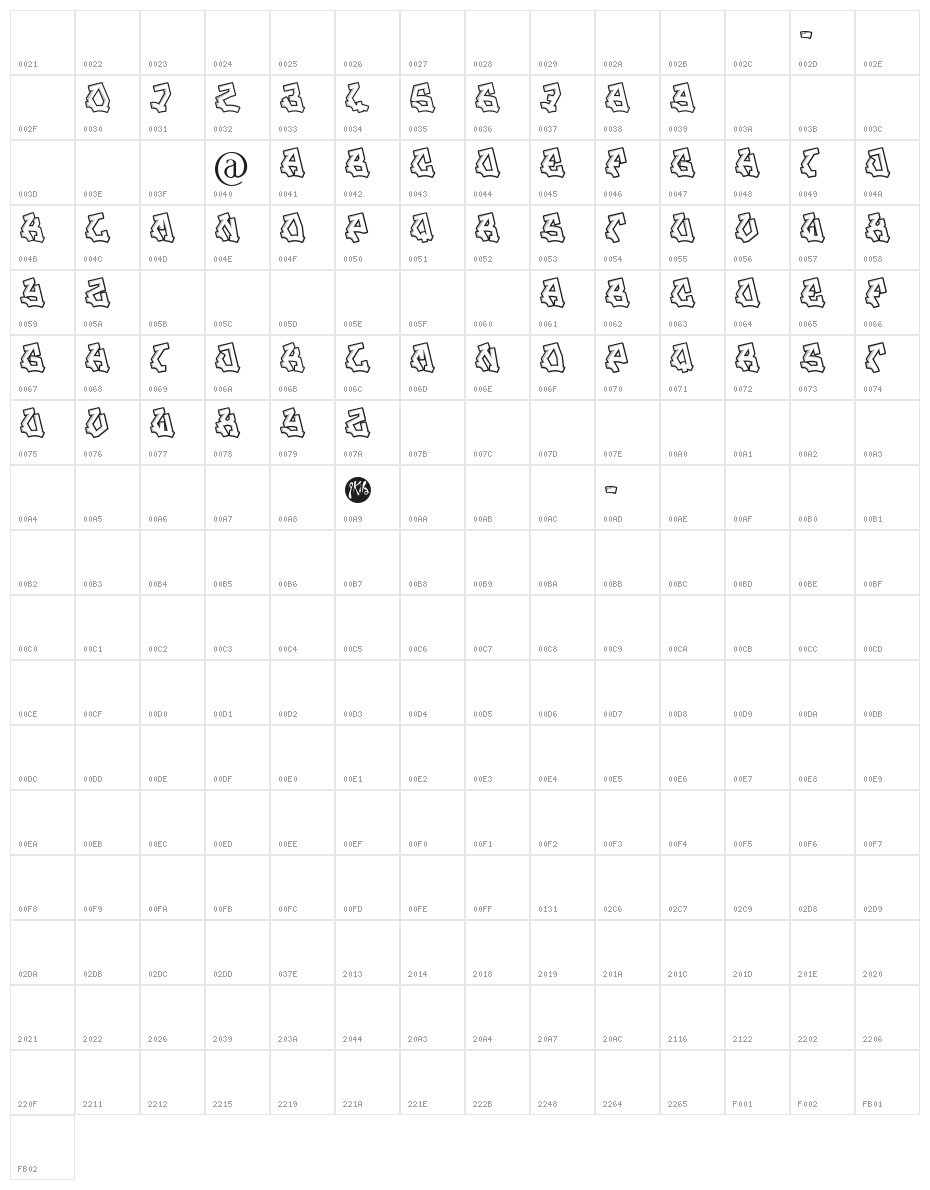JAM SESSION Character Map