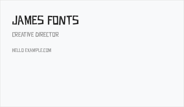 JAMES FONTS Business Card