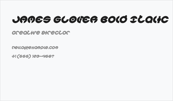 JAMES GLOVER Bold Italic Business Card