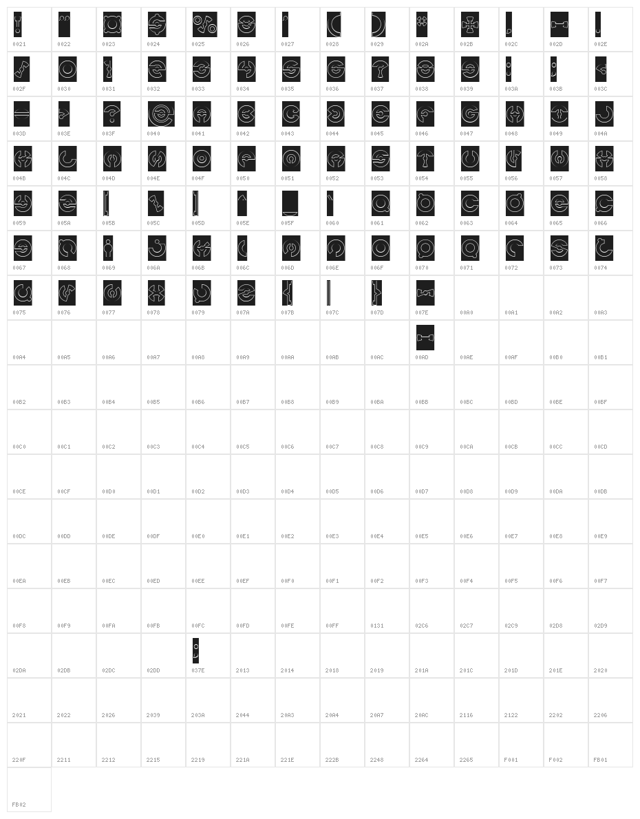 JAMES GLOVER-Hollow-Inverse Character Map