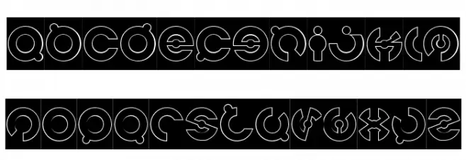 JAMES GLOVER-Hollow-Inverse Schriftart Kleinbuchstaben