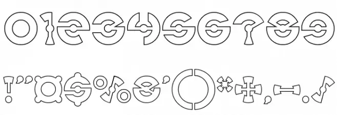 JAMES GLOVER-Hollow Font OTHER CHARS